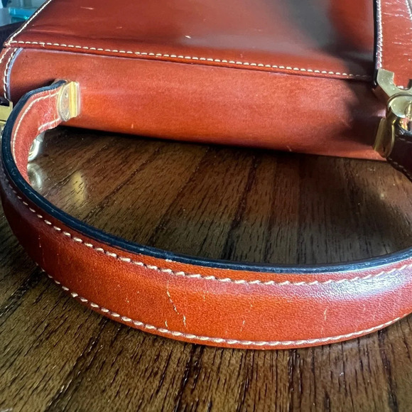 Bally Vintage Brown Leather Top Handle Purse with Strap Made in Italy - Picture 8 of 13